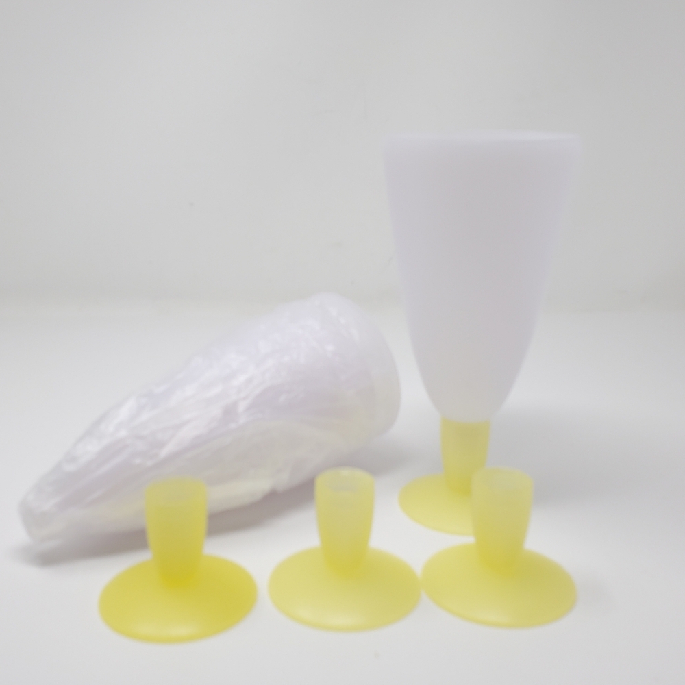 Tupperware Impressions Parfait Goblet Dessert Cups Yellow Pastel Set of 4…